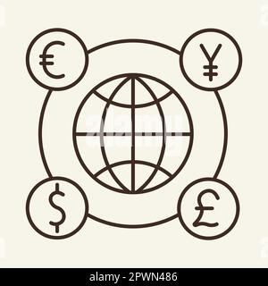 World markets line icon concept. World markets vector linear ...