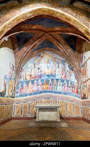 San Gimignano. Tuscany. Italy. Frescoes in the church of San Lorenzo in Ponte by Cenni di Francesco Ser Cenni Stock Photo