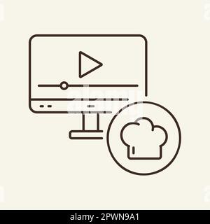 Cooking course line icon Stock Vector