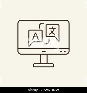Translator line icon Stock Vector