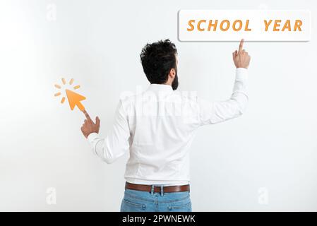 Conceptual caption School Year, Word for the annual period of sessions of an educational institution Stock Photo