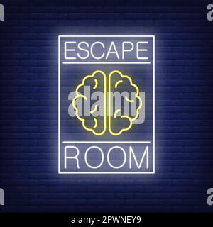 Escape room neon sign Stock Vector
