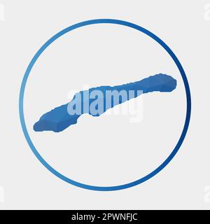 Little Cayman icon. Polygonal map of the island in gradient ring. Round low poly Little Cayman sign. Vector illustration. Stock Vector