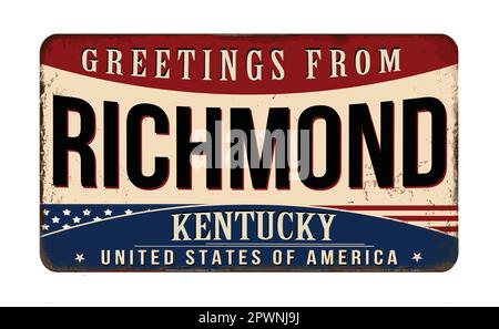 Greetings from Richmond vintage rusty metal sign on a white background, vector illustration Stock Vector