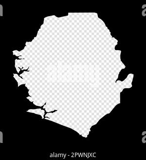 Sierra Leone - solid black silhouette map of country area. Simple flat ...