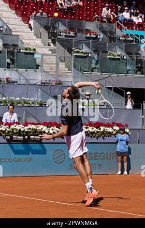 Madrid, Spain. 01st May, 2023. Tennis: Mutua Madrid Open tennis tournament - Madrid, Individual, Men: Alexander Shevchenko V Daniil Medvedev . Credit: EnriquePSans/Alamy Live News Stock Photo