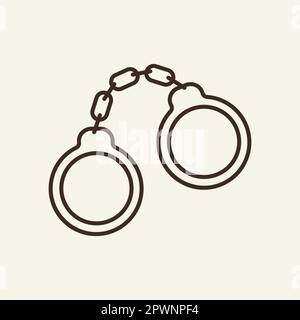 Handcuffs line icon Stock Vector