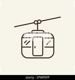 Funicular line icon Stock Vector