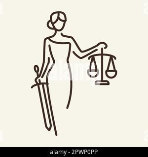 Justice line icon Stock Vector