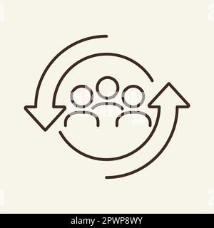 Personnel change line icon Stock Vector