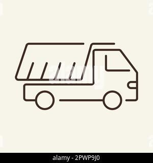 Construction truck line icon Stock Vector
