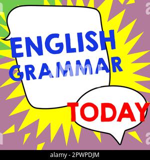 Text showing inspiration English Grammar, Concept meaning courses cover all levels of speaking and writing in english Stock Photo