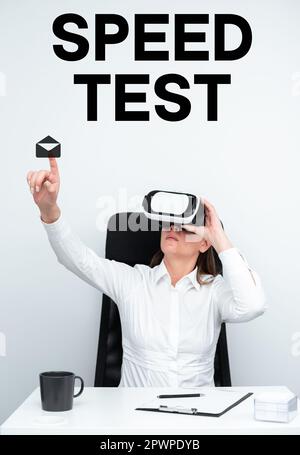 Writing displaying text Speed Test, Business showcase psychological ...