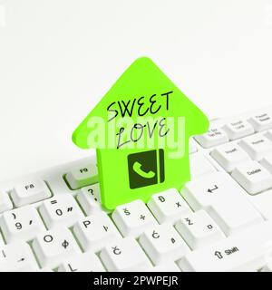Writing displaying text Sweet Love, Business overview Title for beloved person Happy Valentines Day Stock Photo