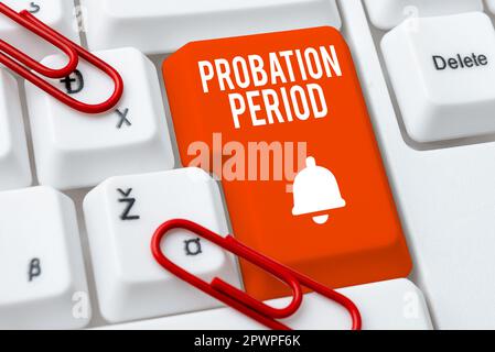 Writing displaying text Probation Period, Word for focused and iterative approach to searching out Stock Photo
