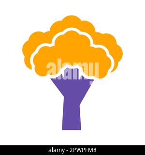 Broccoli isolated design vector glyph icon. Vegetable sign. Graph symbol for food and drinks web site, apps design, mobile apps and print media, logo, Stock Photo