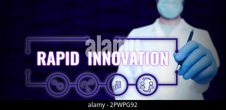 Conceptual caption Rapid Innovation, Word for characteristic of a website that search engine algorithms Stock Photo