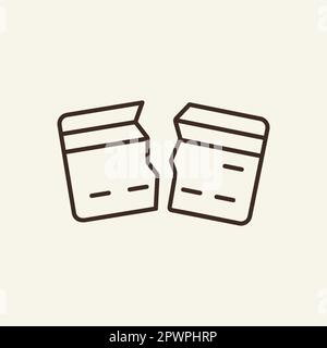 Broken credit card line icon Stock Vector