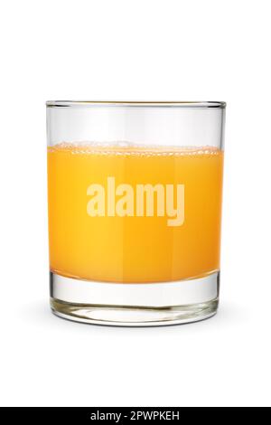 Glass of fresh orange juice isolated on white background. Stock Photo