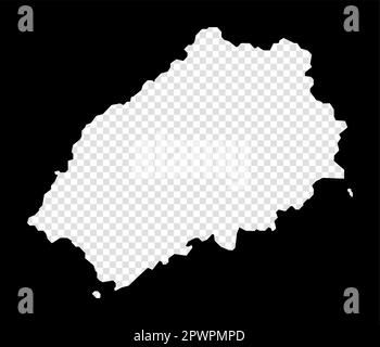 Stencil map of Saint Helena. Simple and minimal transparent map of Saint Helena. Black rectangle with cut shape of the island. Authentic vector illust Stock Vector