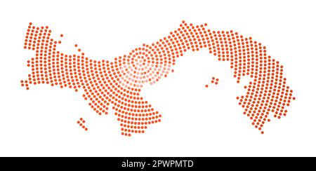 Panama dotted map. Digital style shape of Panama. Tech icon of the country with graduated dots. Radiant vector illustration. Stock Vector