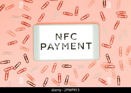 Inspiration showing sign Nfc Payment, Business idea contactless payment that use near-field communication technology Stock Photo
