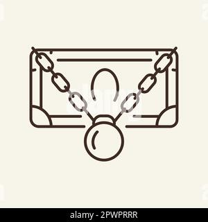 Arrested money line icon Stock Vector