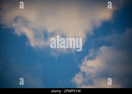 Cumulus clouds in the evening sky Stock Photo