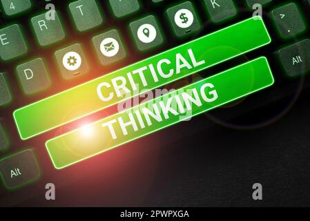Sign displaying Critical Thinking, Word Written on sequence of stages of a project requiring the longest time Stock Photo