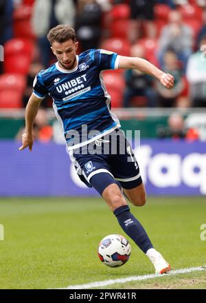 Middlesbrough’s Daniel Barlaser in action during the Sky Bet ...