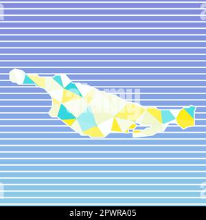 Little San Salvador Island vector illustration. Little San Salvador Island design on gradient stripes background. Stock Vector