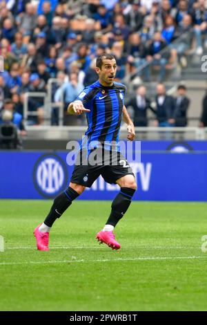 Milano, Italy. 30th, April 2023. Henrikh Mkhitaryan (22) of Inter seen in the Serie A match between Inter and Lazio at Giuseppe Meazza in Milano. (Photo credit: Gonzales Photo - Tommaso Fimiano). Stock Photo