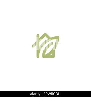 Home Leaf Logo Design. Eco Home Logo Stock Vector