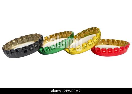 Bottle metal cap for beer or soda isolated on the white background Stock Photo