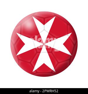 A Malta soccer ball football 3d illustration isolated on white with clipping path Stock Photo