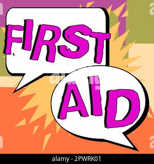 First Aid Writing Image Hand writing sign Healing, Business overview process of the restoration ...