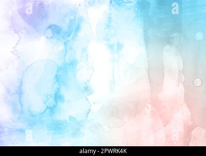 Pastel coloured hand painted watercolour texture background Stock Vector