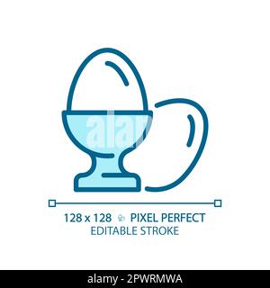 Eggs pixel perfect blue RGB color icon Stock Vector