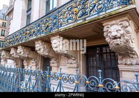 Detail from typical French architecture in Paris, France Stock Photo