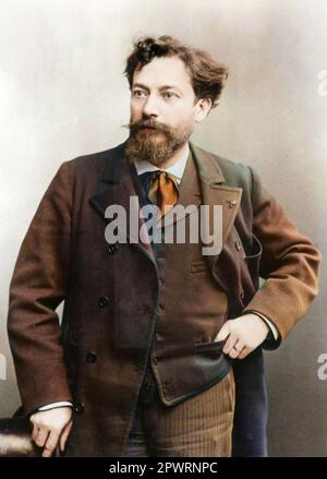 Portrait of Jean Francois Victor Aicard (1848-1921) French poet, dramatist and novelist - circa 1890 Stock Photo