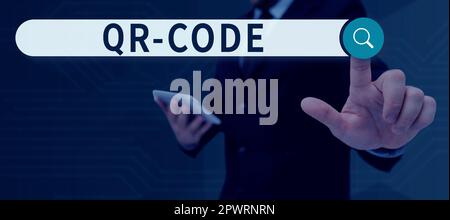 Inspiration showing sign Qr Code, Business approach the trademark for a type of matrix barcode A machine-readable code Stock Photo