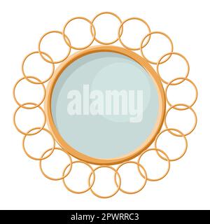 Art deco mirror. Vector element isolated on white background. Interior Design. Round Mirror Sun. Stock Photo