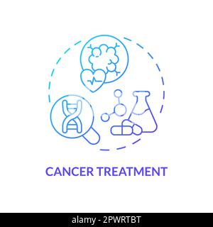Cancer treatment blue gradient concept icon Stock Vector
