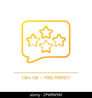 Comment with assess pixel perfect gradient linear vector icon Stock Vector