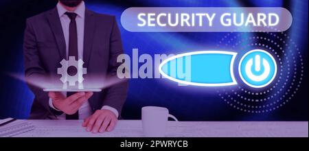 Conceptual display Security Guard, Word for tools used to manage multiple security applications Stock Photo