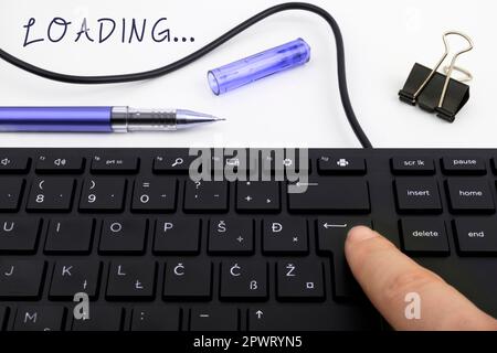 Text showing inspiration Loading. Word Written on time takes to ...