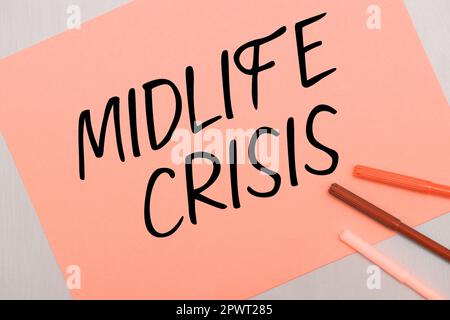 Writing displaying text Midlife Crisis, Conceptual photo Software development technique Decomposing an application Stock Photo