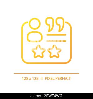Customer testimonials pixel perfect gradient linear vector icon Stock Vector