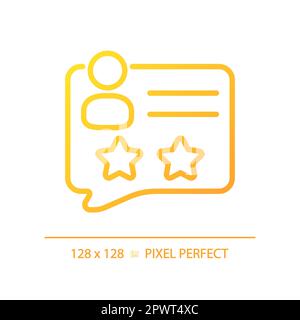 User rating pixel perfect gradient linear vector icon Stock Vector