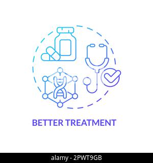 Better treatment blue gradient concept icon Stock Vector